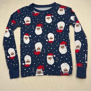 Old Navy Kids' Blue Santa Print Pajama Shirt - Size Large (10) - Unisex